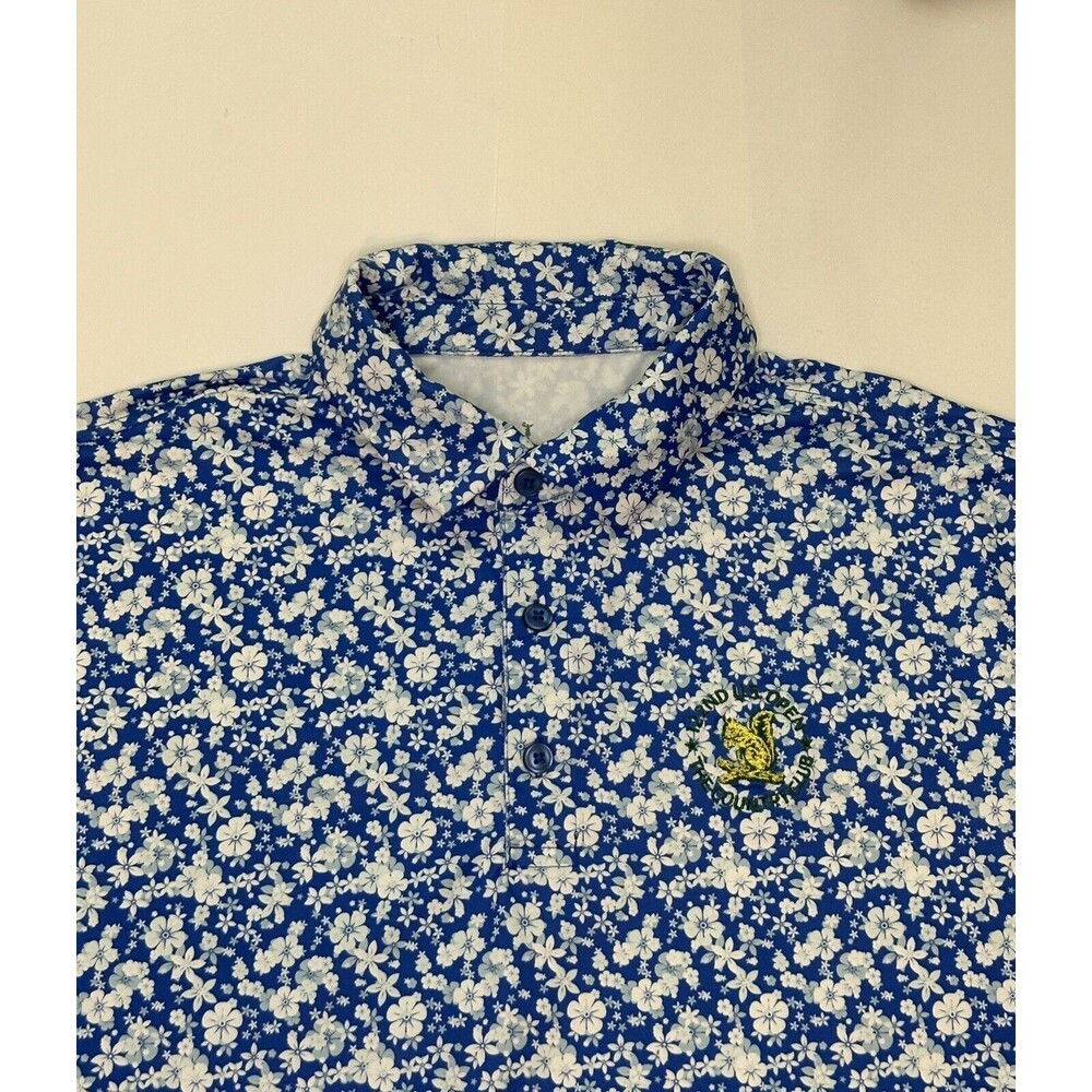 USGA Golf Shirt Men’s Blue Floral 122nd US Open Short Sleeve Polo Size Large